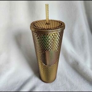 Starbucks Walt Disney World 50th Anniversary Gold Iridescent Studded Tumbler New